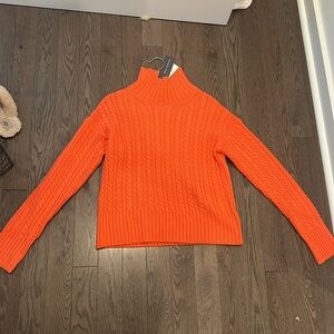 NWT FRENCH CONNECTION Orange mock neck sweater